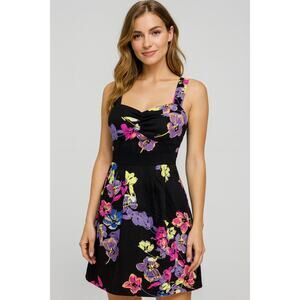 Candies sz 0 y2k pocket dress floral colorful tank summer midi EUV stretch